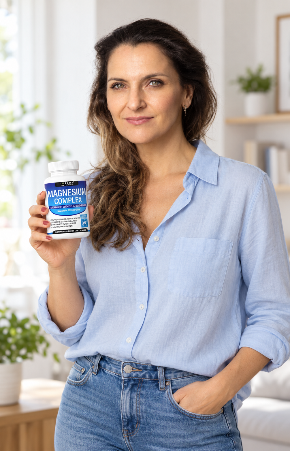 Persona tomando Toplux Magnesium Complex