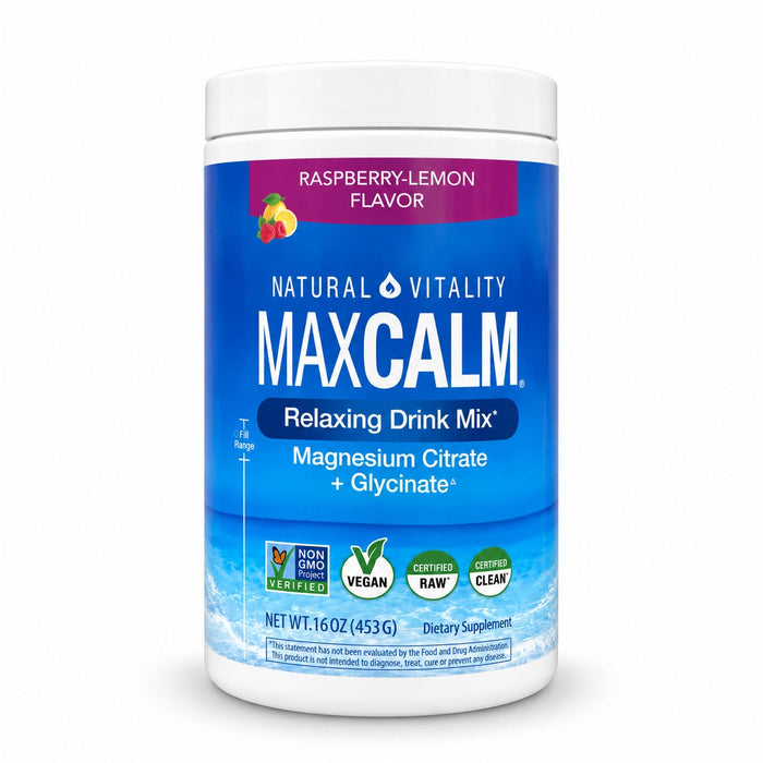 Natural Vitality MaxCalm, magnesio citrato + glicinato en polvo, 453 g